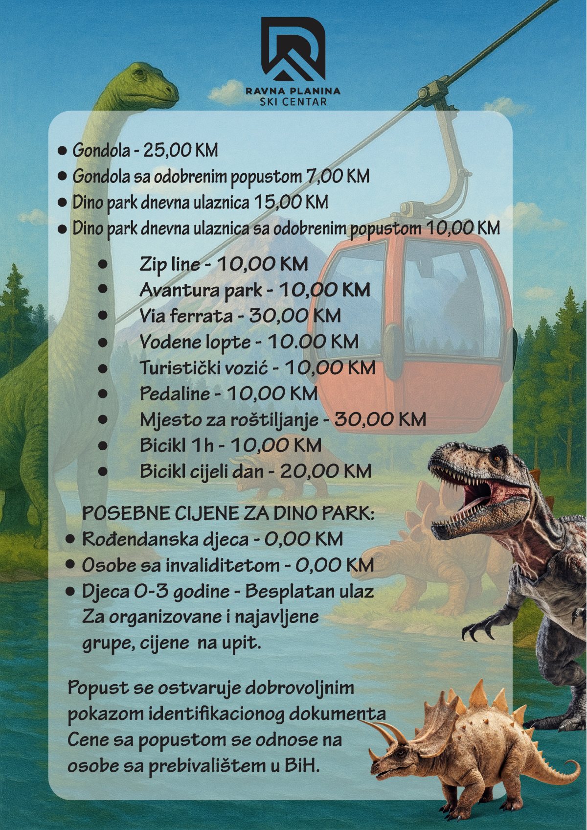 Cjenovnik Dino parka